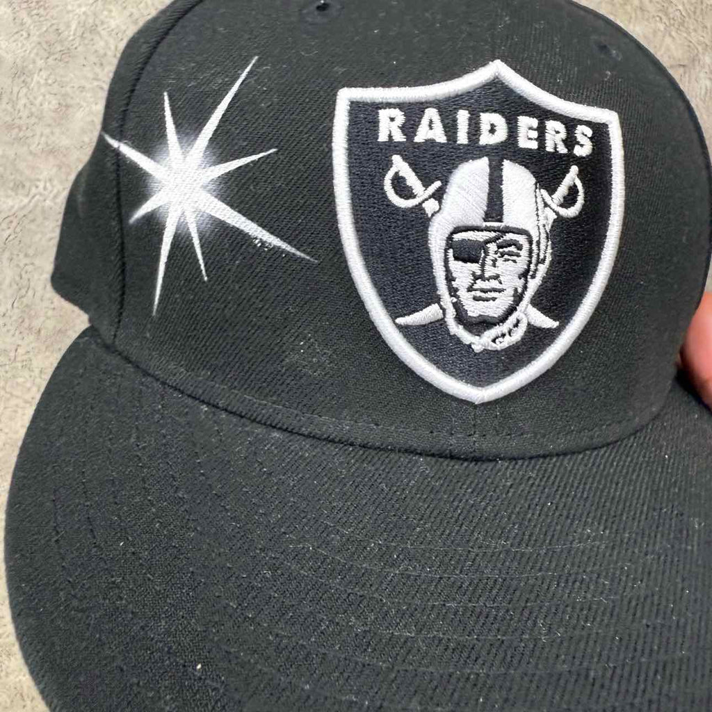Ay El Ay En Fitted Hat "RAIDERS" New Black Size 7 5/8