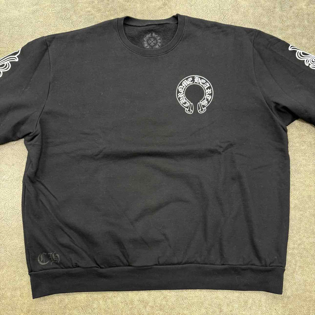 Chrome Hearts Crewneck Sweater "HORSESHOE" Black Used Size XL