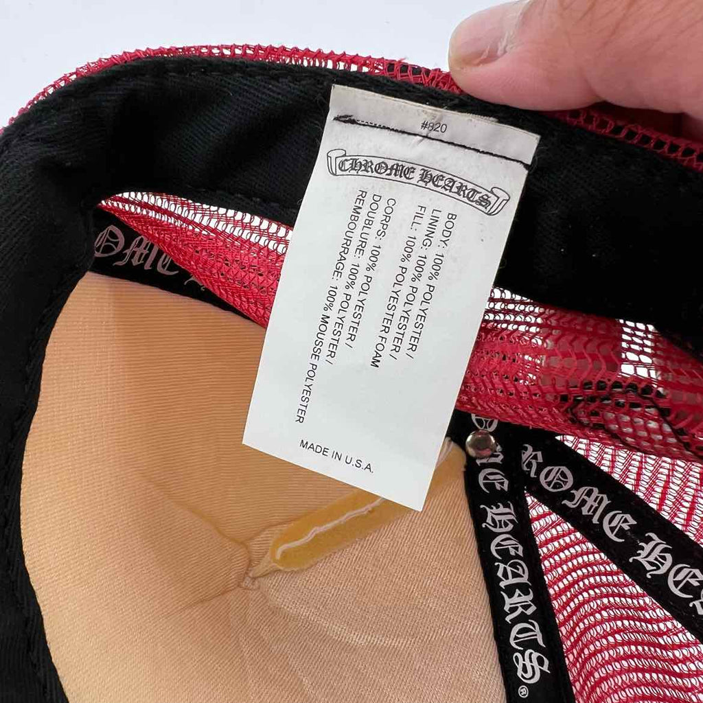 Chrome Hearts Trucker Hat "SEX RECORDS" Used Red Size OS
