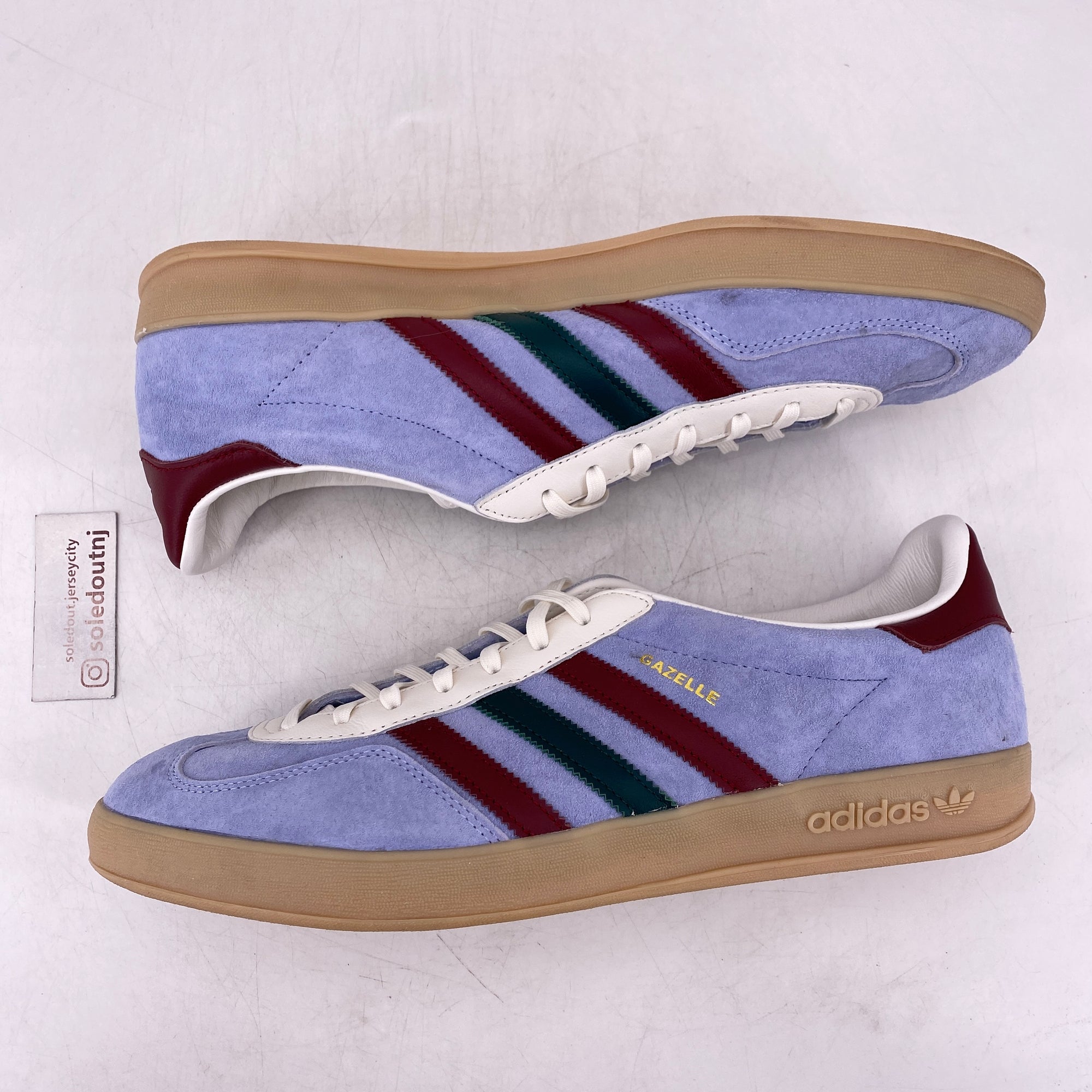 Adidas Gazelle Indoor &quot;Blue Dawn Collegiate Burgundy&quot; 2023 Used Size 13