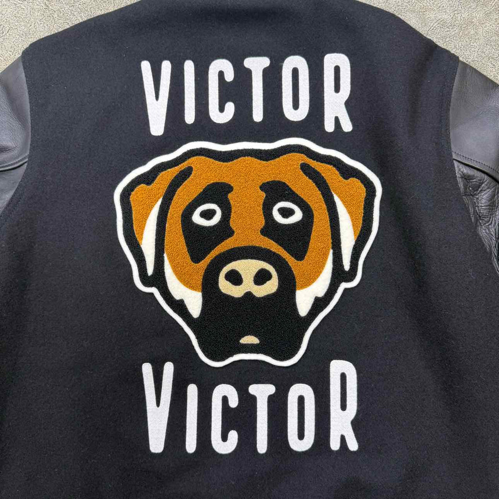 Human Made Varsity Jacket "VICTOR VICTOR" Black Used Size M