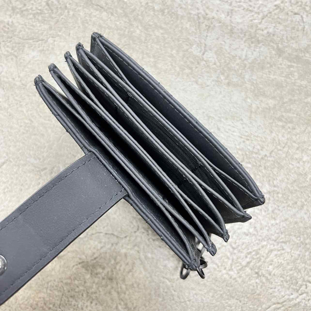 Dior Card Holder "LADY 5-GUSSET" Used Black