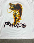 Rhude T-Shirt "TIGER" White Used Size M