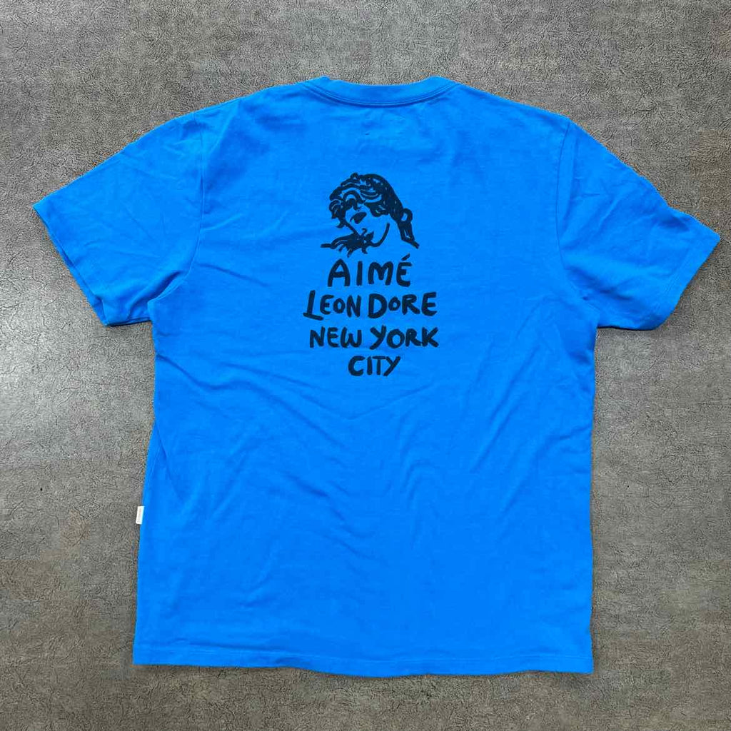 Aime Leon Dore T-Shirt "NEW YORK" Blue Used Size L