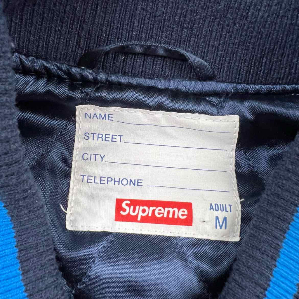 Supreme Varsity Jacket "SUPREME TEAM" Blue Used Size M