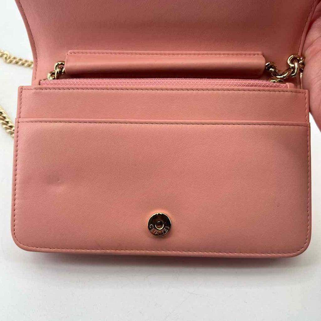 Chanel Wallet "BOY BAG" Used Pink Size OS