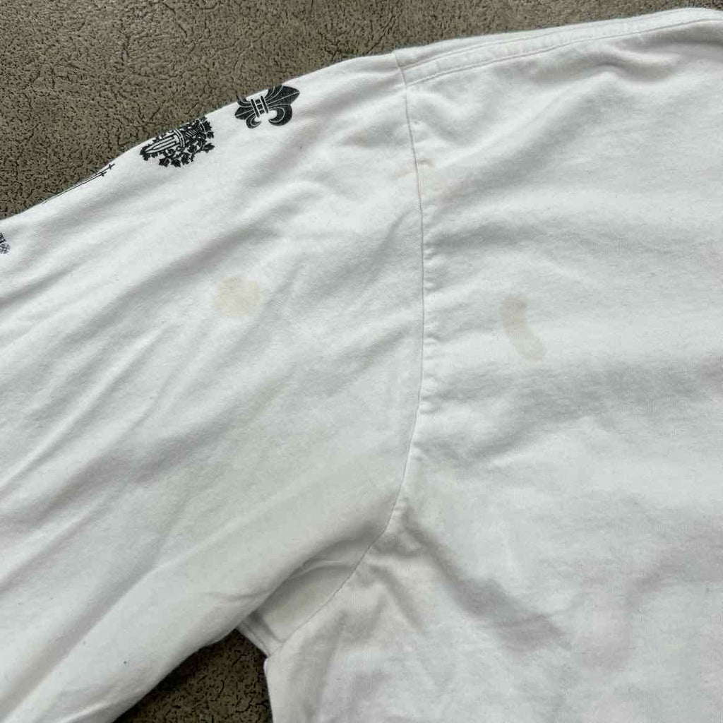 Chrome Hearts Long Sleeve "POCKET LOGO" White Used Size XL