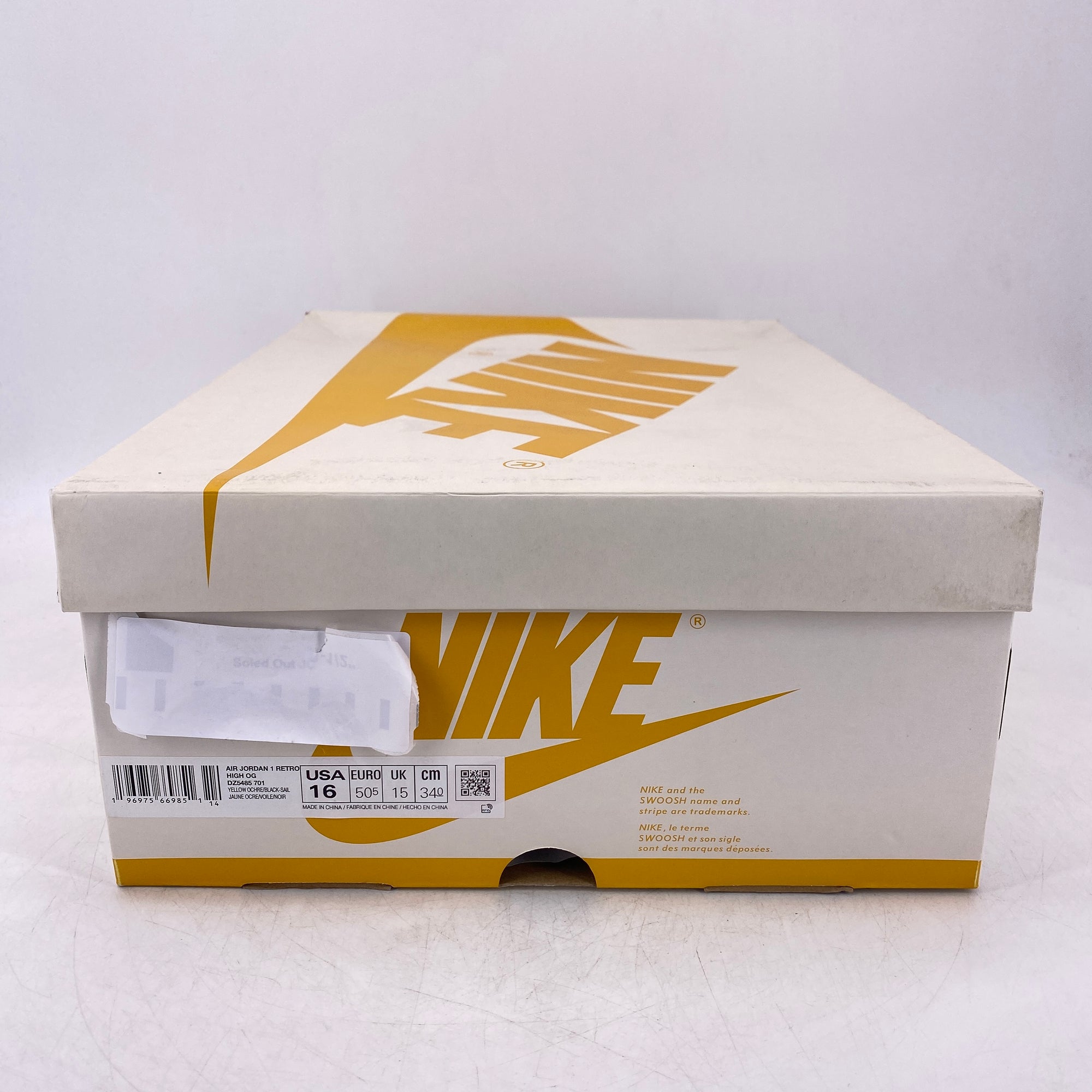 Air Jordan 1 Retro High OG &quot;Yellow Ochre&quot; 2024 New Size 16