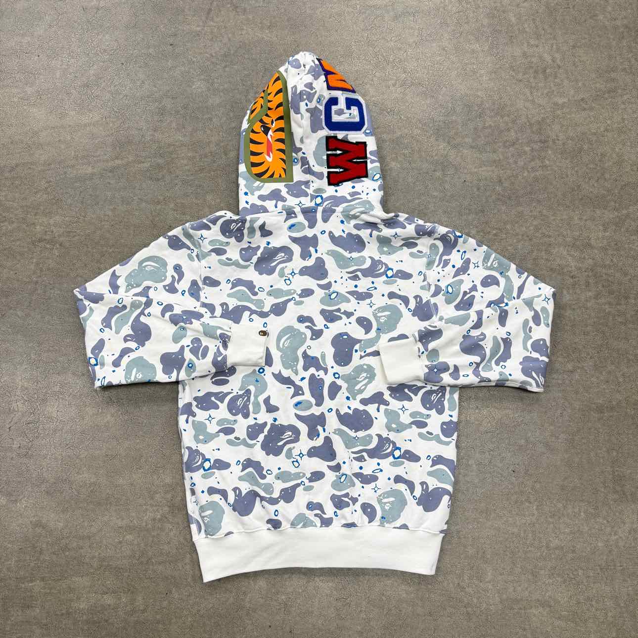 Bape Zip Up &quot;DOUBLE SHARK&quot; White Used Size XL