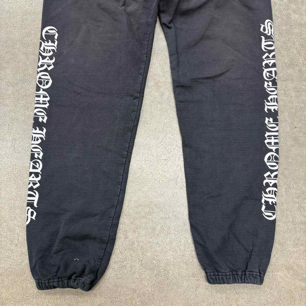 Chrome Hearts Sweatpants "VERTICAL LOGO" Black Used Size XL