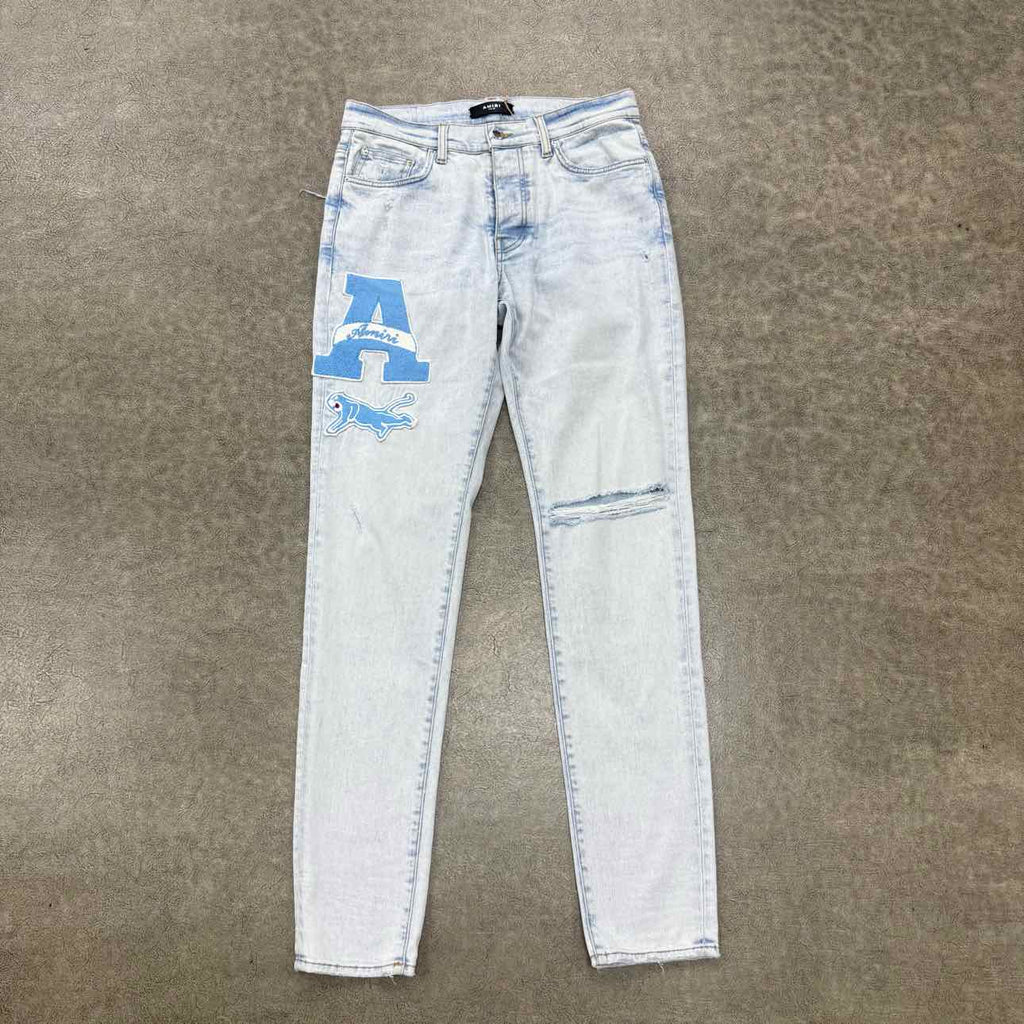 Amiri Jeans "COLLEGE LOGO" Blue Used Size 32