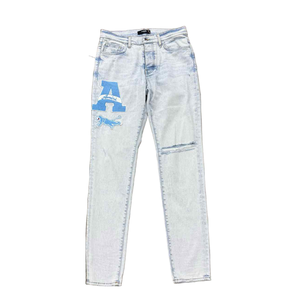 Amiri Jeans "COLLEGE LOGO" Blue Used Size 32
