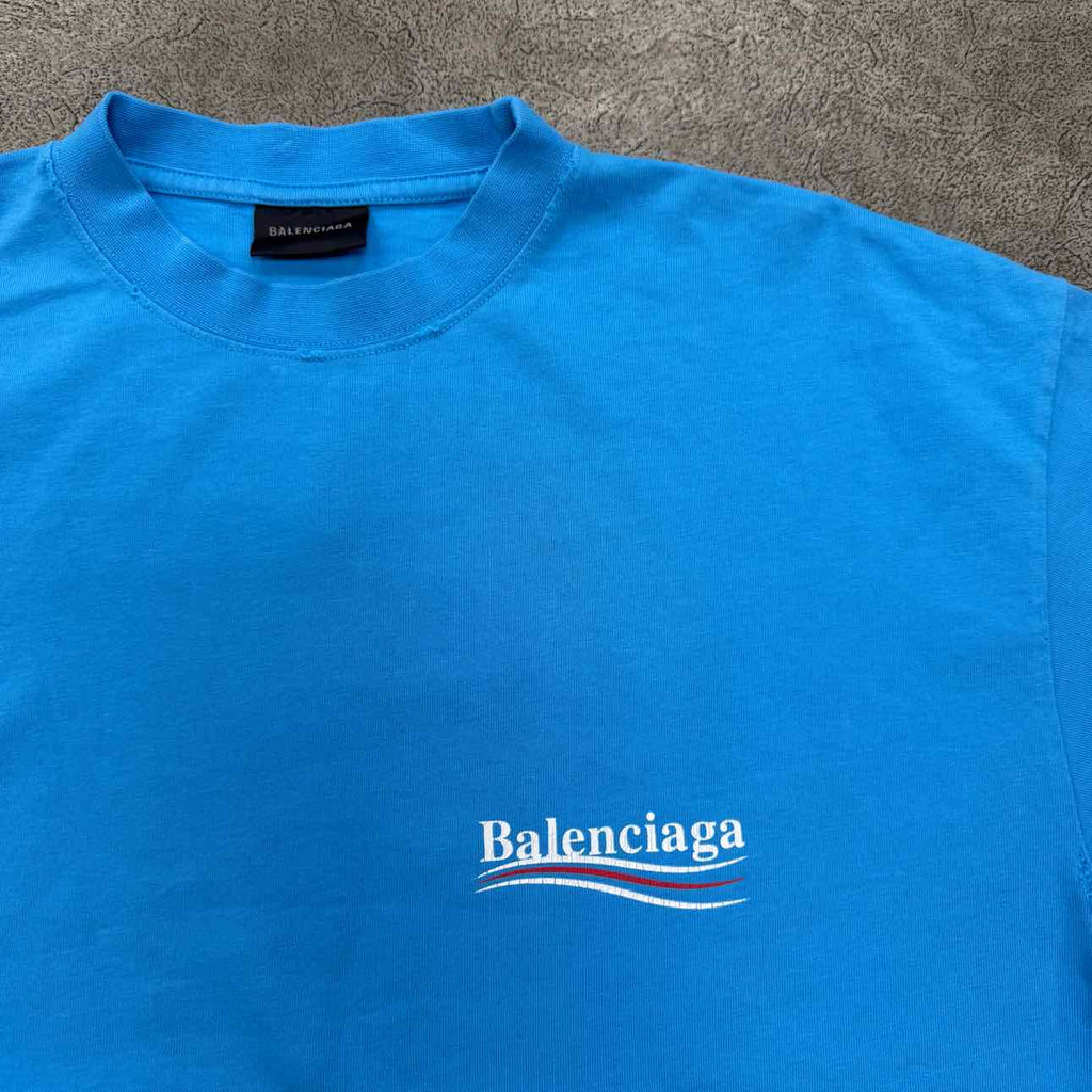 Balenciaga T-Shirt "CAMPAIGN" Blue New Size M