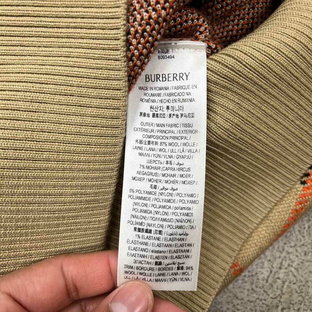 Burberry Cardigan "WOOL MOHAIR BLEND" Sand New Size S