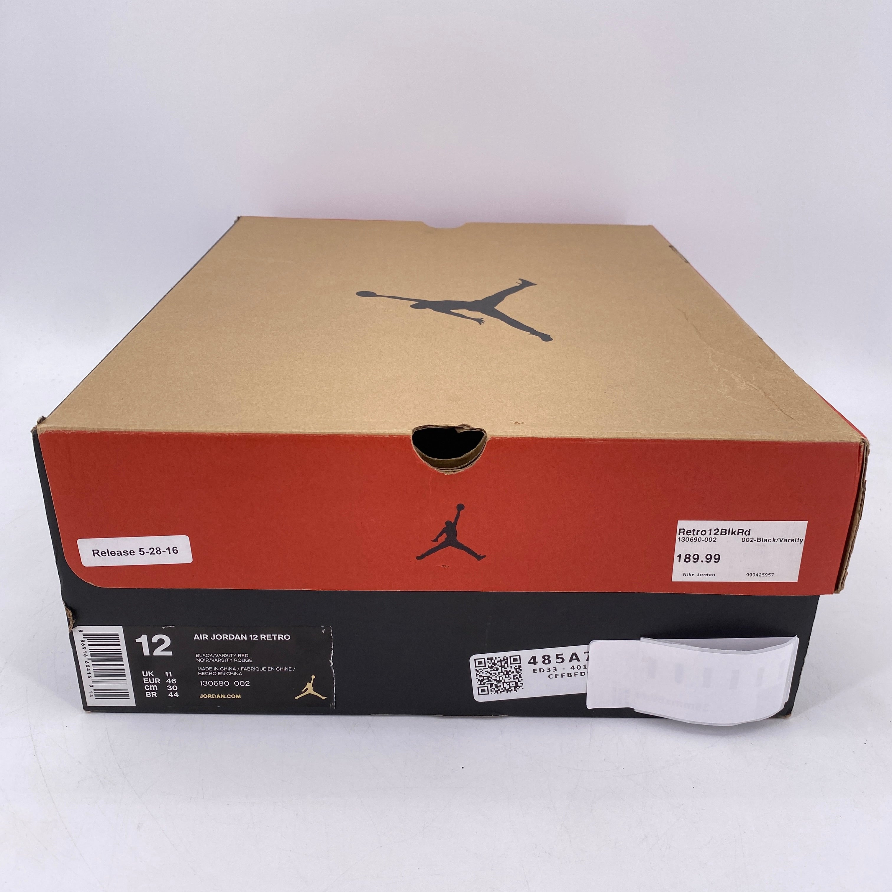 Air Jordan 12 Retro &quot;Flu Game&quot; 2016 New Size 12