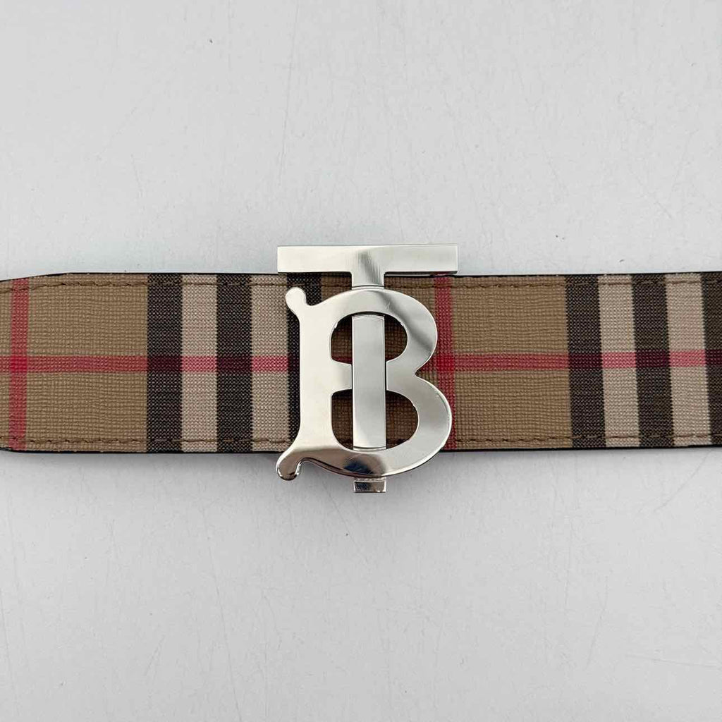 Burberry Belt "SILVER BUCKLE" Used Brown Size 38