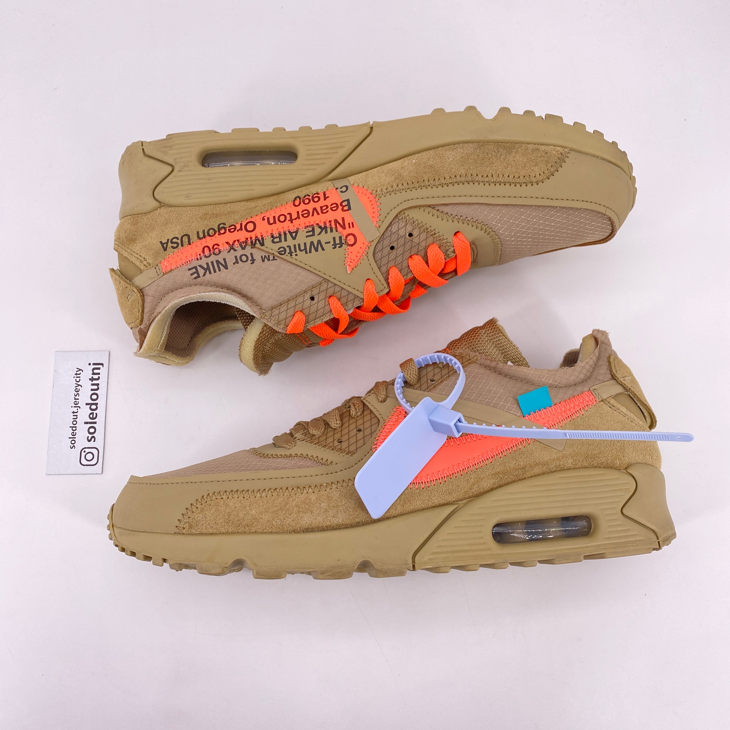 Nike Air Max 90 / OW &quot;Desert Ore&quot; 2019 Used Size 9.5
