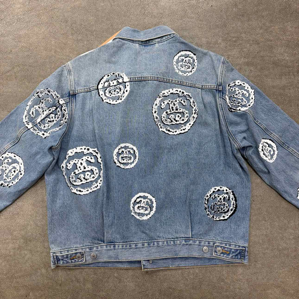 Denim Tears Denim Jacket "STUSSY" Blue Used Size L