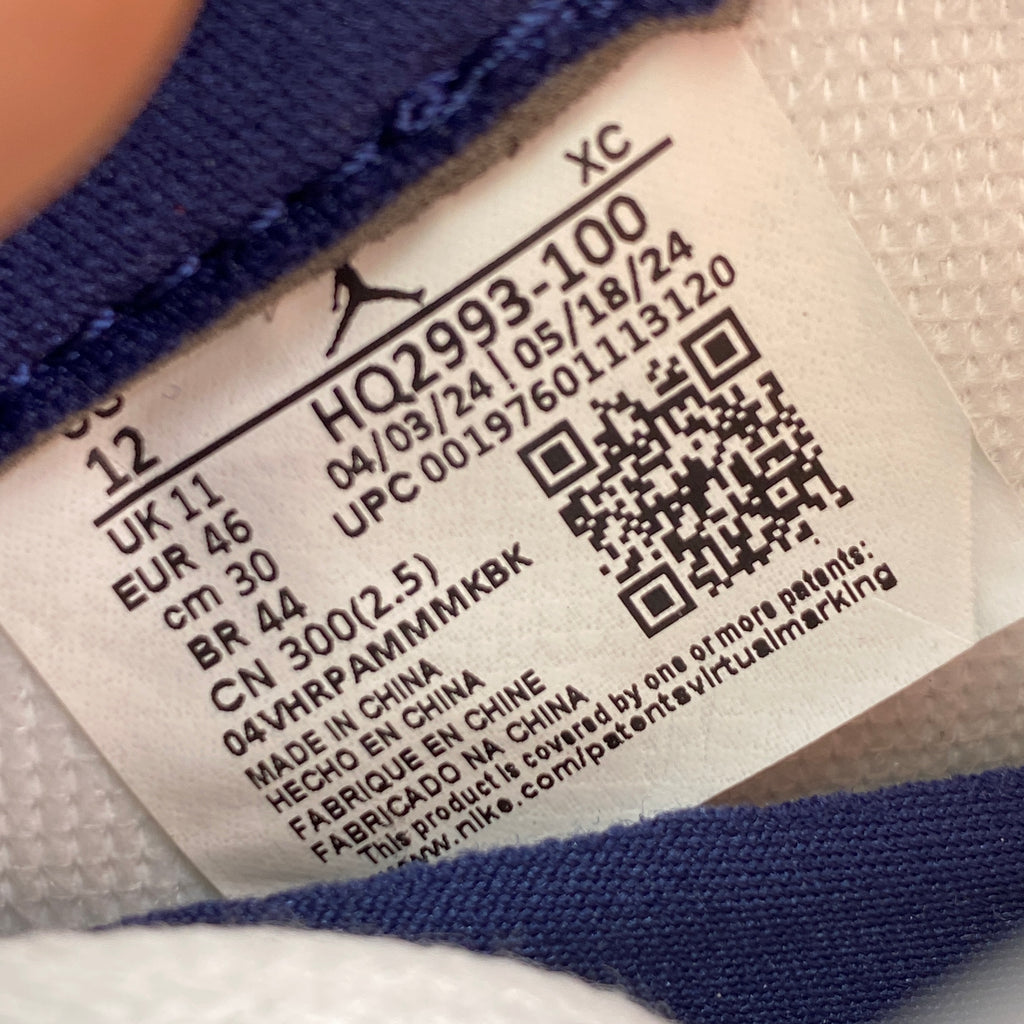 Air Jordan 1 Retro Low "Howard University" 2024 New Size 12