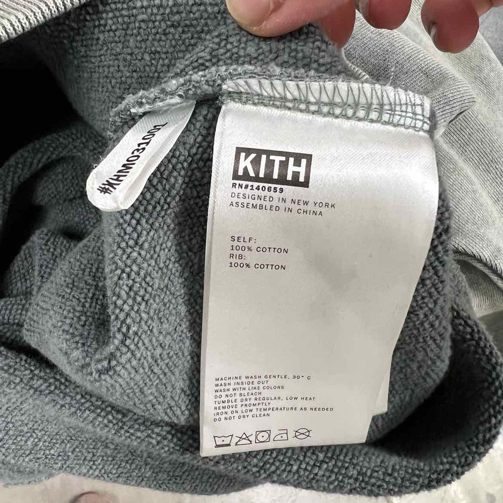 Kith Crewneck Sweater "SCRIPT" Grey Used Size S
