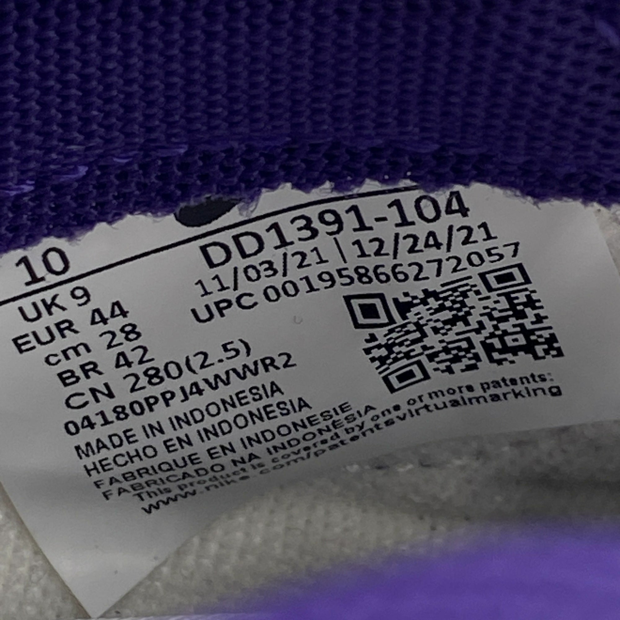 Nike Dunk Low Retro &quot;Court Purple&quot; 2022 New Size 10