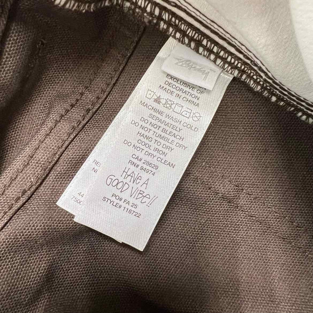 Stussy Pants "WORKGEAR" Brown Used Size 34 Stussy