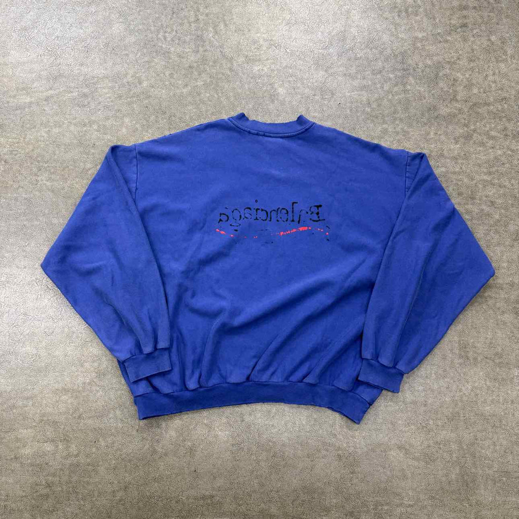 Balenciaga Crewneck Sweater "GRAFFITI COLA" Blue New Size 3