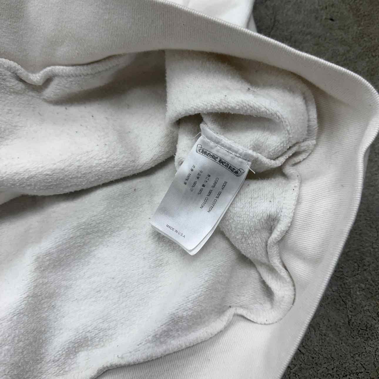 Chrome Hearts Zip Up &quot;SCROLL LOGO&quot; White Used Size XL