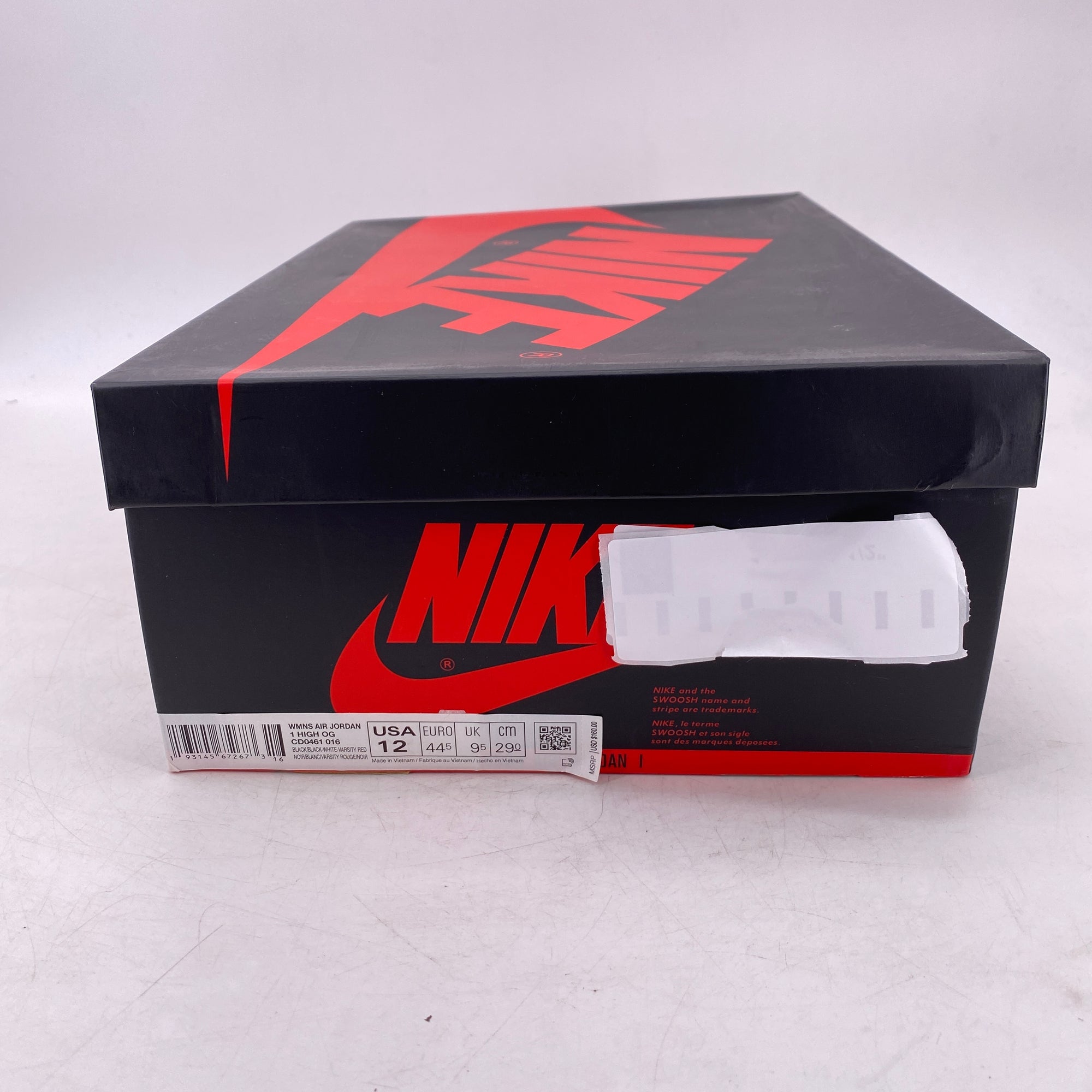 Air Jordan (W) 1 Retro High OG &quot;Satin Black Toe&quot; 2019 New Size 12W