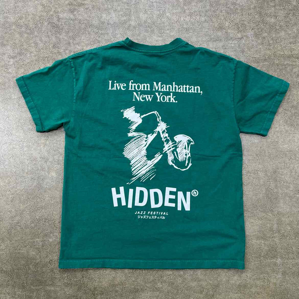 Hidden NY T-Shirt "JAZZ FESTIVAL" Green Used Size L