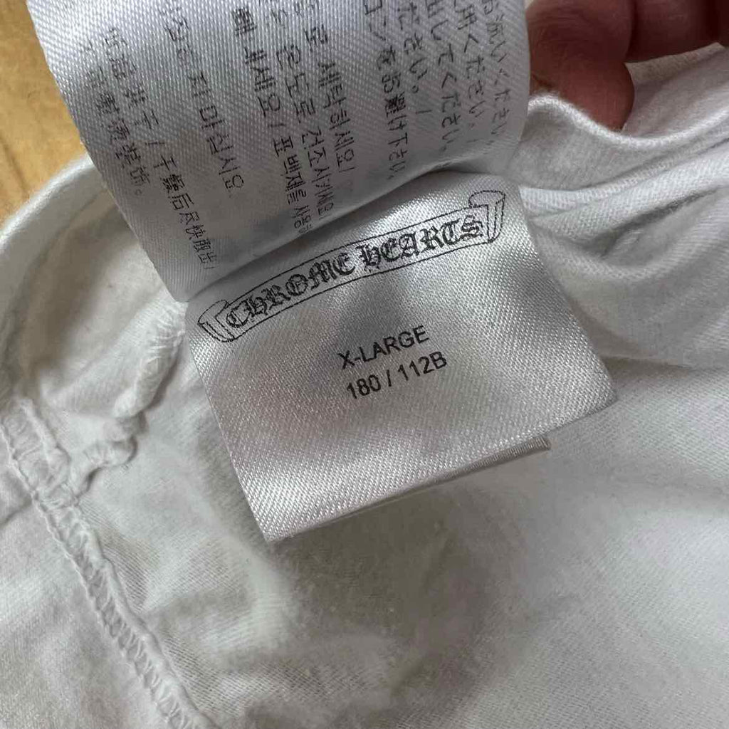 Chrome Hearts Long Sleeve "POCKET LOGO" White Used Size XL