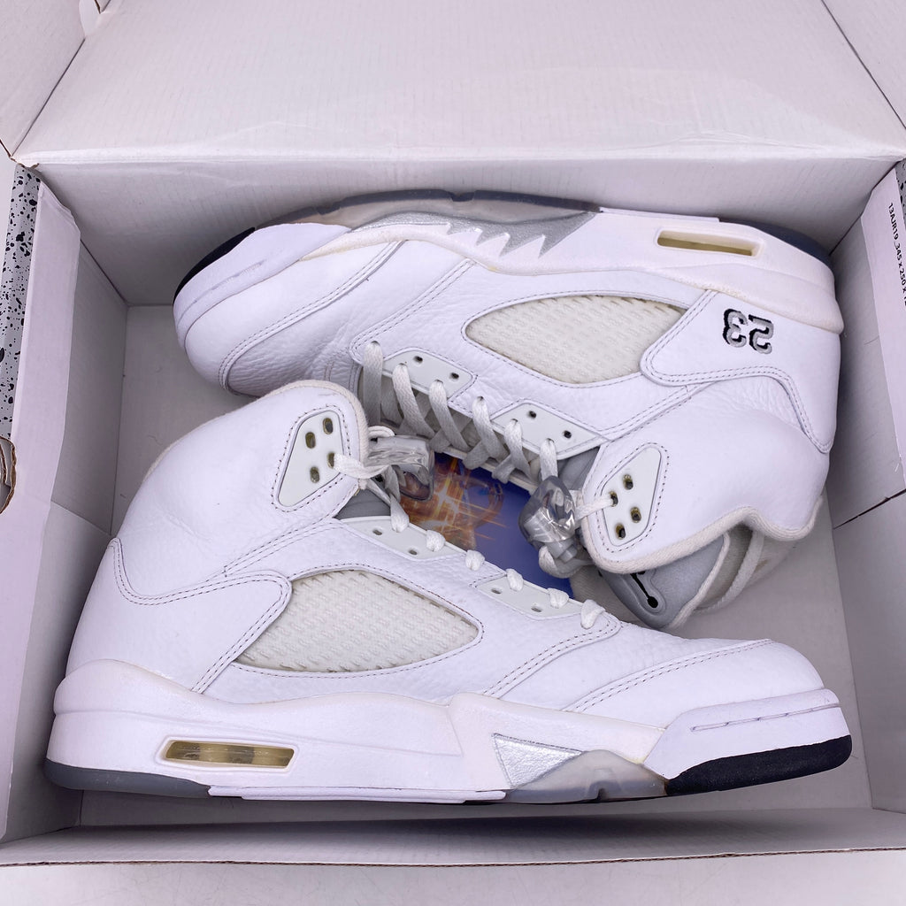 Air Jordan 5 Retro "Metallic White" 2015 Used Size 10