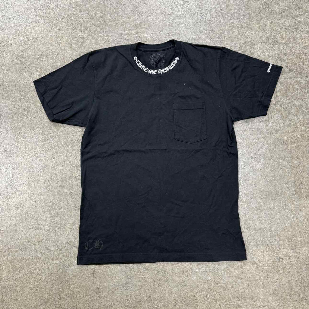 Chrome Hearts T-Shirt "NECK LOGO" Black Used Size L