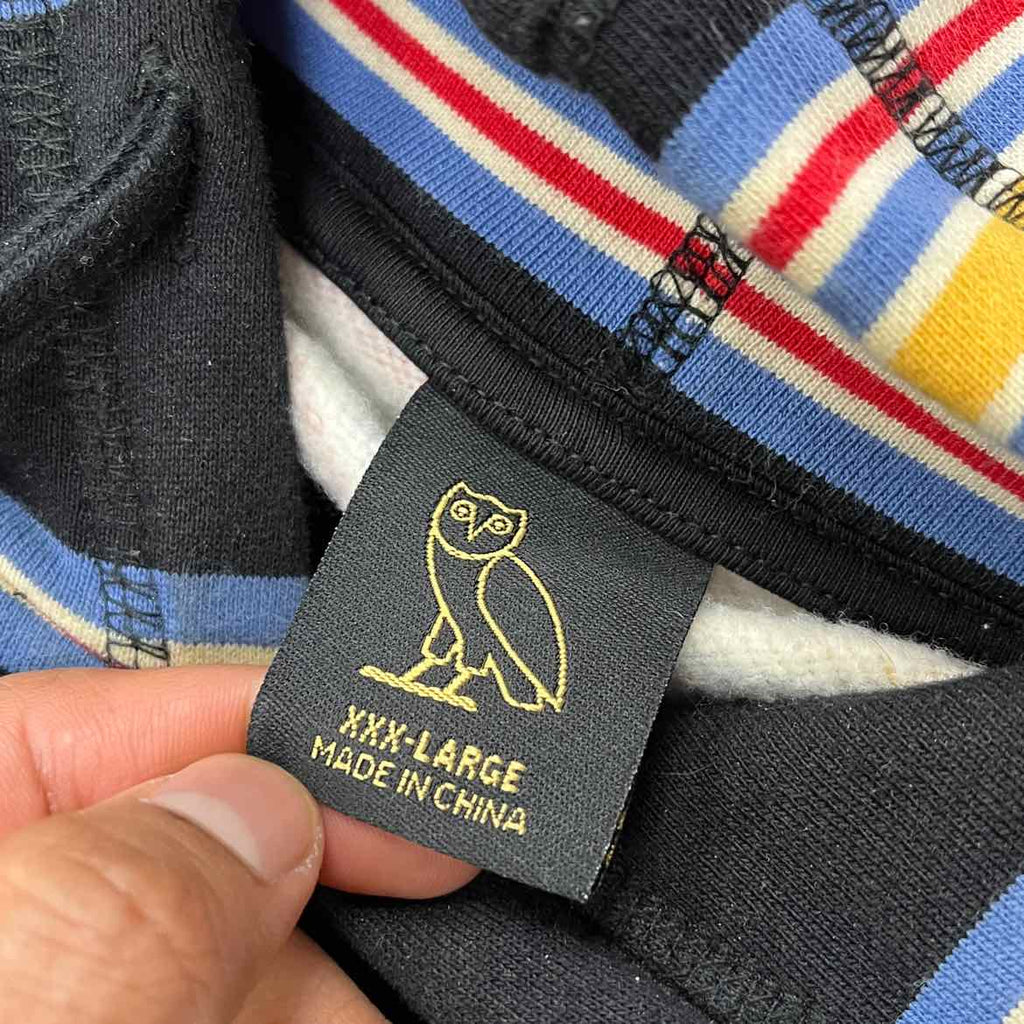 OVO Hoodie "MULTI-STRIPE" Multi-Color Used Size 3XL