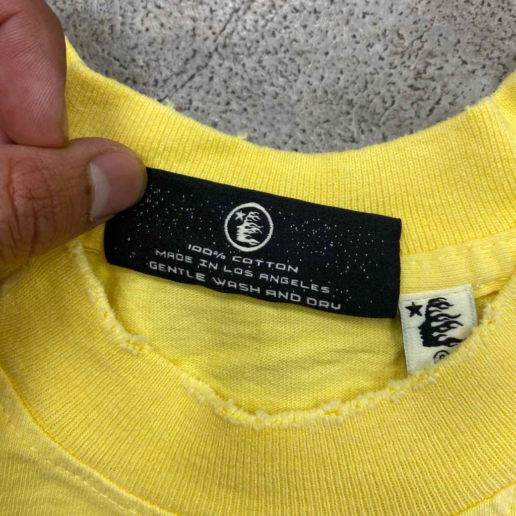 Hellstar T-Shirt "CRACKED" Yellow New Size 2XL