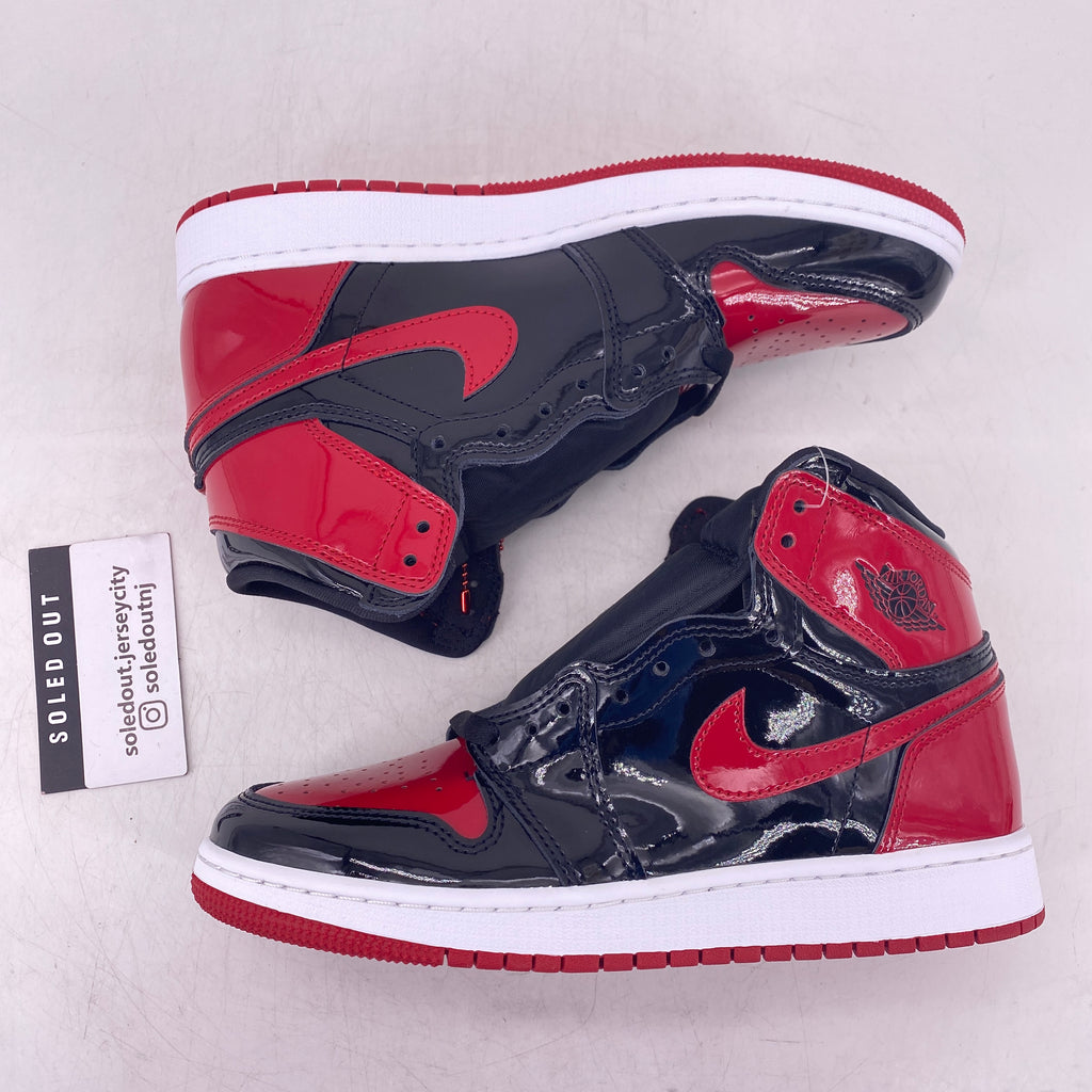 Air Jordan (GS) 1 Retro High OG "Patent Bred" 2021 New Size 7Y