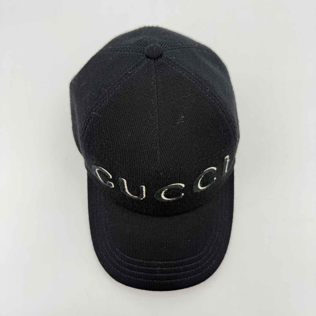 Gucci Strapback "WOOL LOGO" Used Black Size M