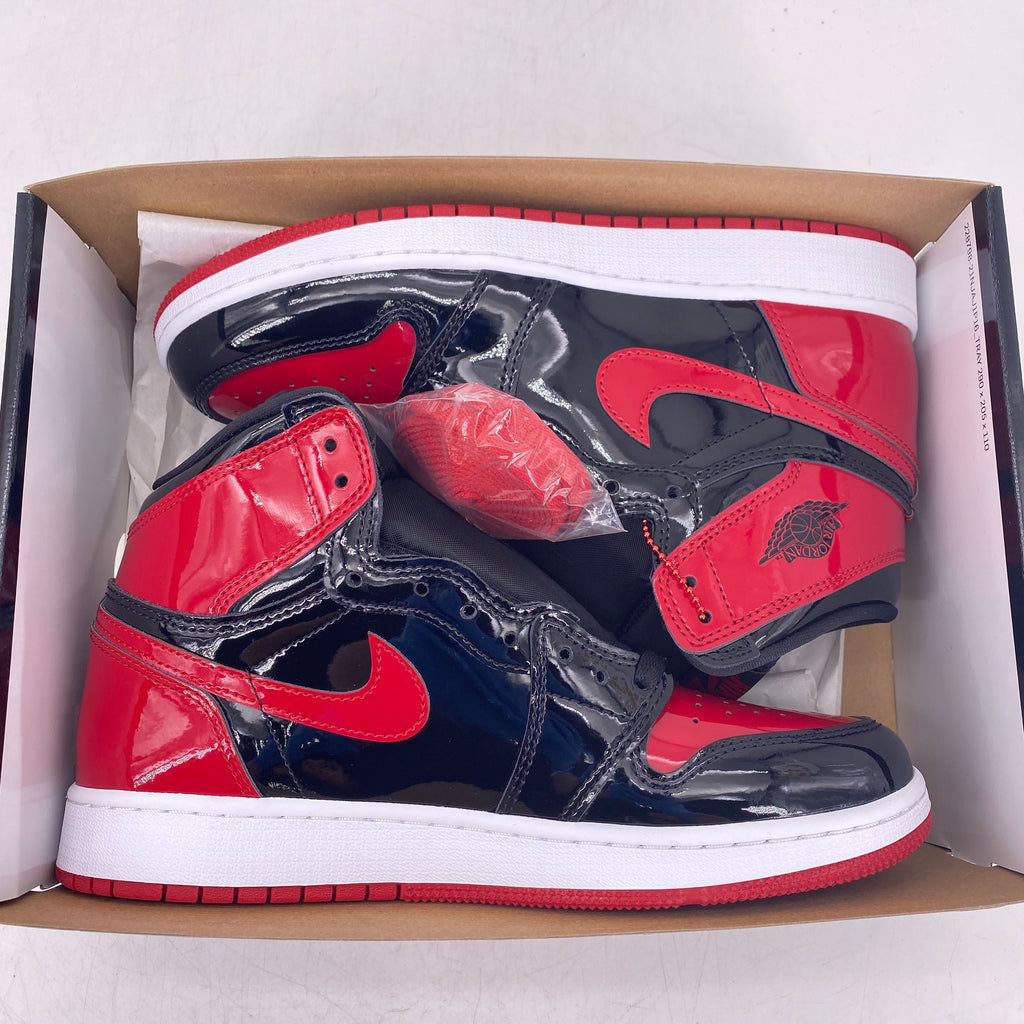 Air Jordan (GS) 1 Retro High OG "Patent Bred" 2021 New Size 7Y