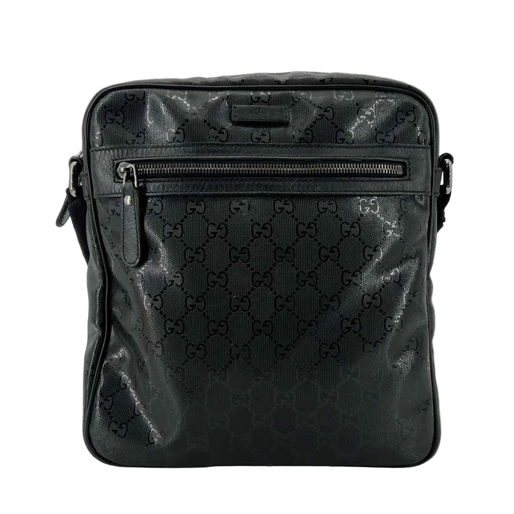 Gucci Messenger Bag "GG IMPRIME COATED" Used Black