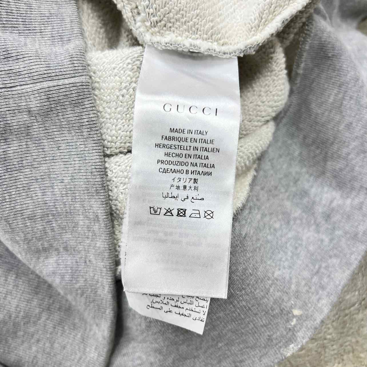 Gucci Hoodie &quot;STRIPED LOGO&quot; Grey Used Size L