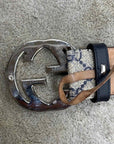 Gucci Belt "MONOGRAM" Used Blue Size 36