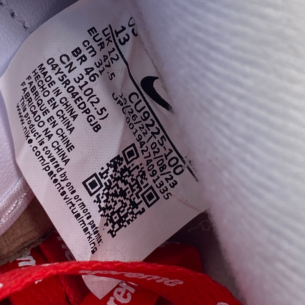 Nike Air Force 1 Low "Supreme White" 2020 New Size 13