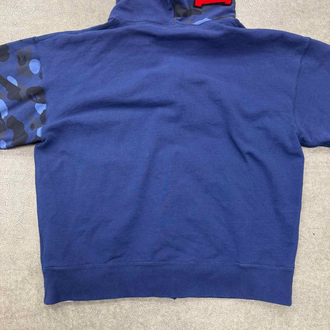 Bape Zip Up &quot;GIANT SHARK&quot; Blue Used Size XL