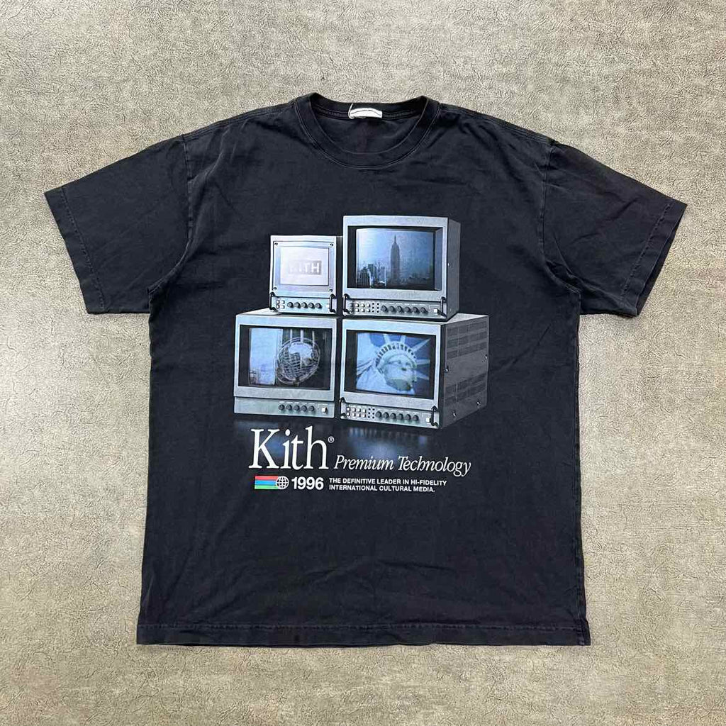 Kith T-Shirt "PREMIUM TECHNOLOGY" Black Used Size L