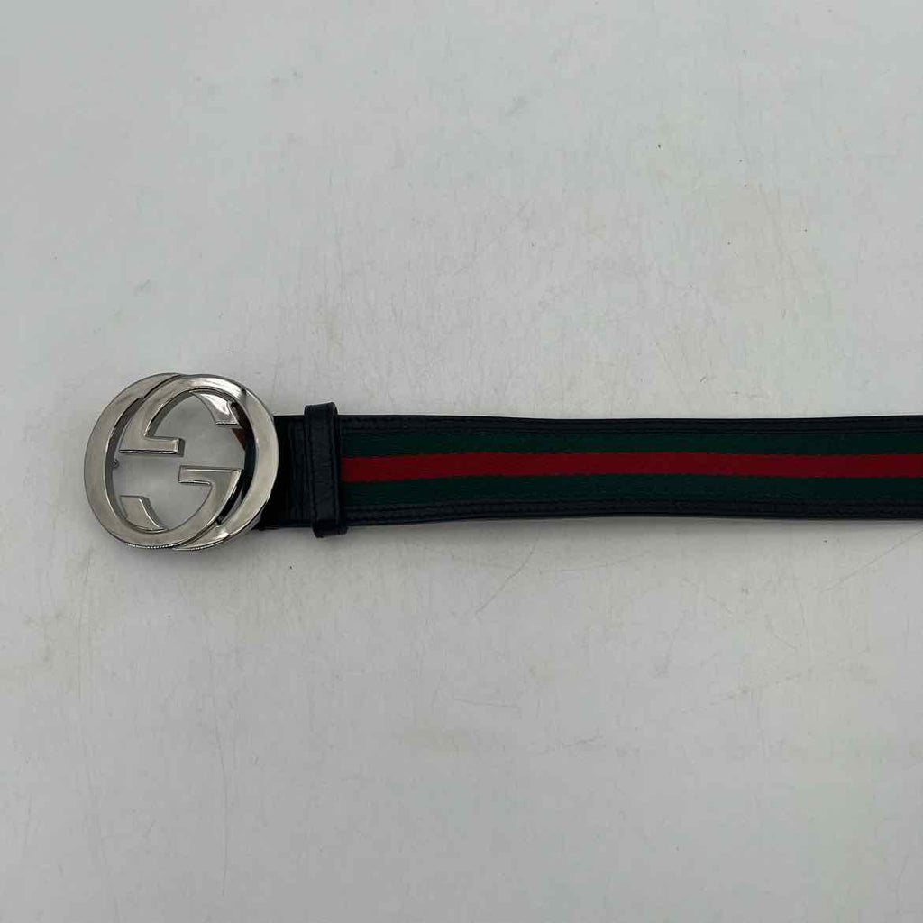 Gucci Belt "STRIPE" Used Green Size 42