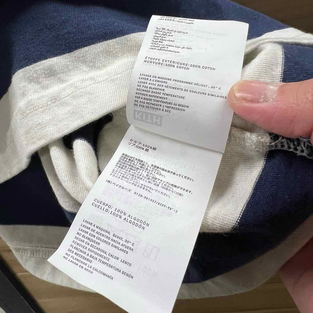 Kith T-Shirt "STRIPE ALEX" Navy Used Size XL