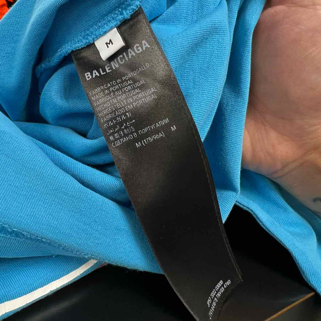 Balenciaga T-Shirt "CAMPAIGN" Blue Used Size M