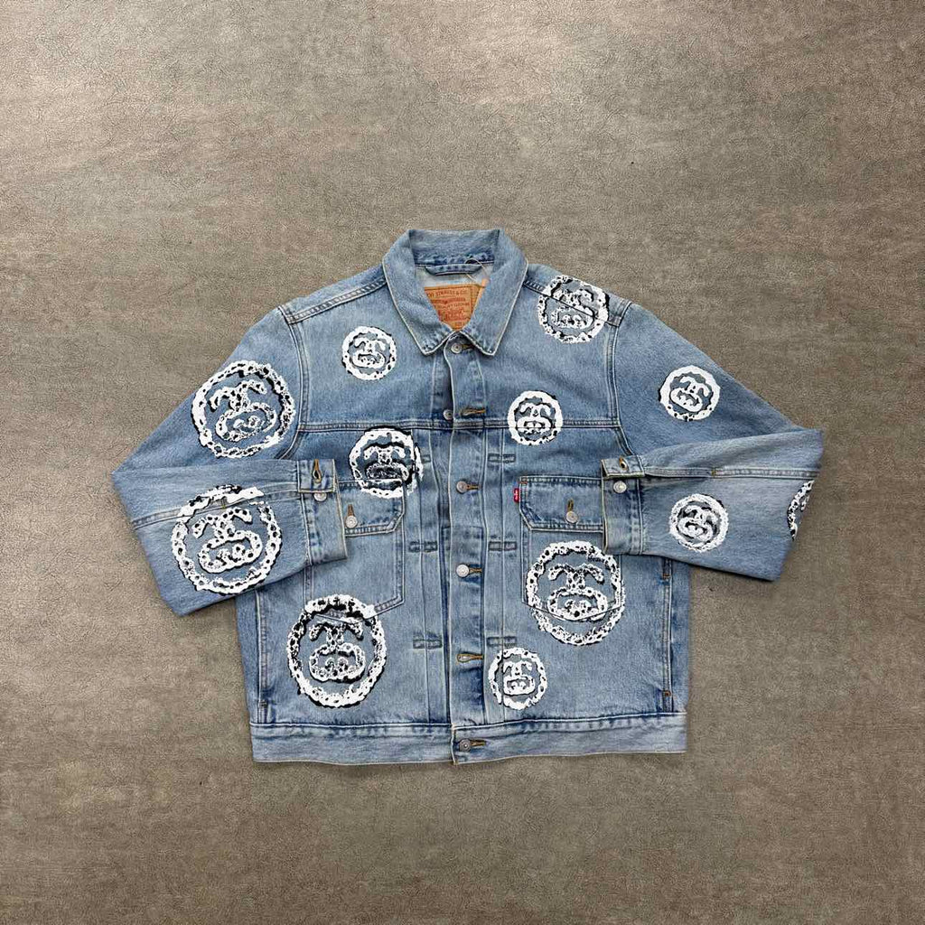 Denim Tears Denim Jacket "STUSSY" Blue Used Size L