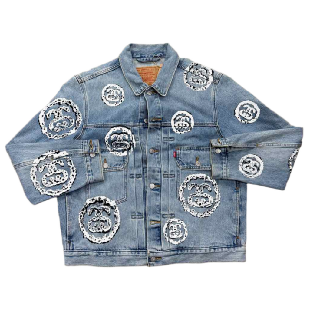 Denim Tears Denim Jacket "STUSSY" Blue Used Size L