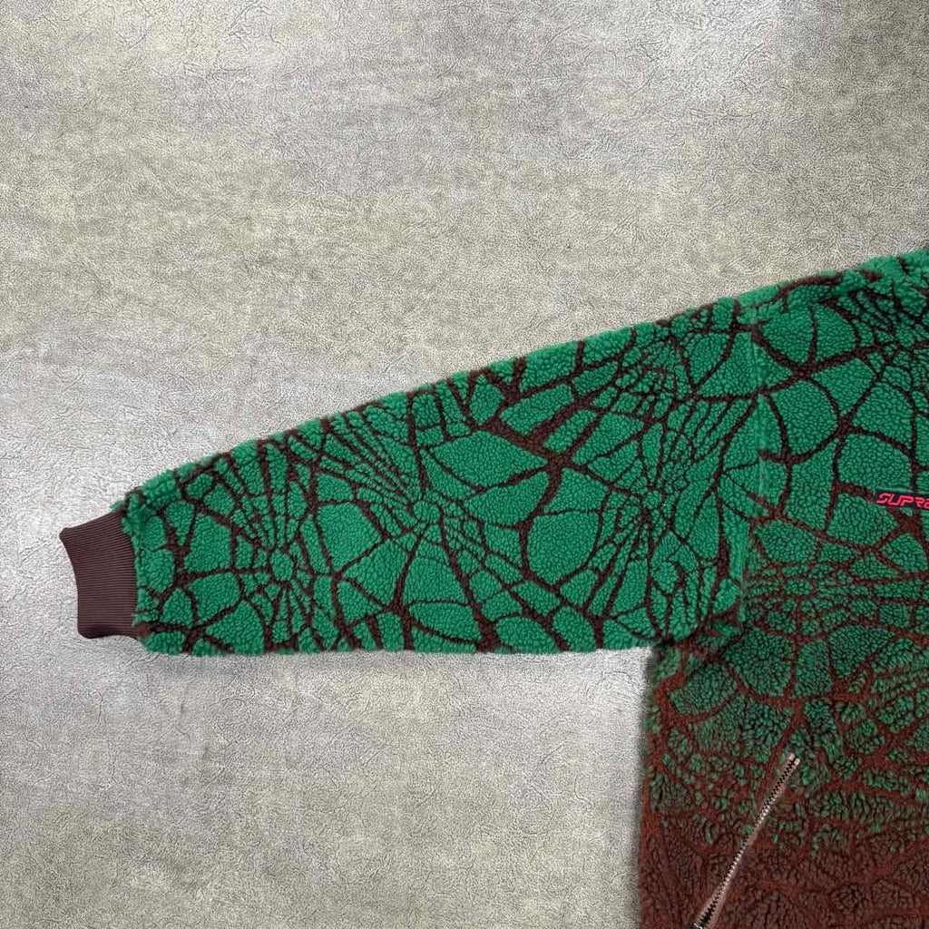 Supreme Fleece Jacket "SPYDER WEB" Brown Used Size M